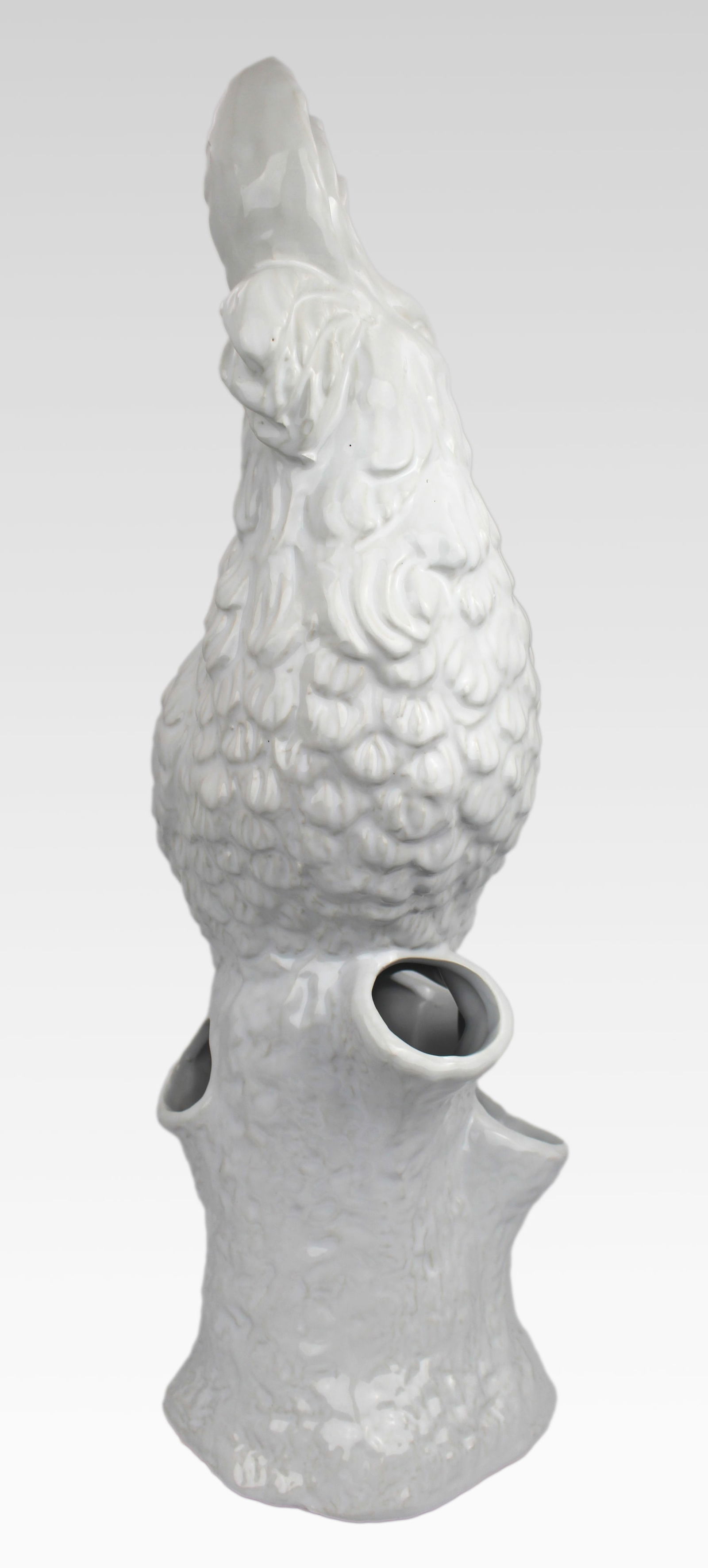 Large White Glazed Ceramic Parrot Sculpture - 6