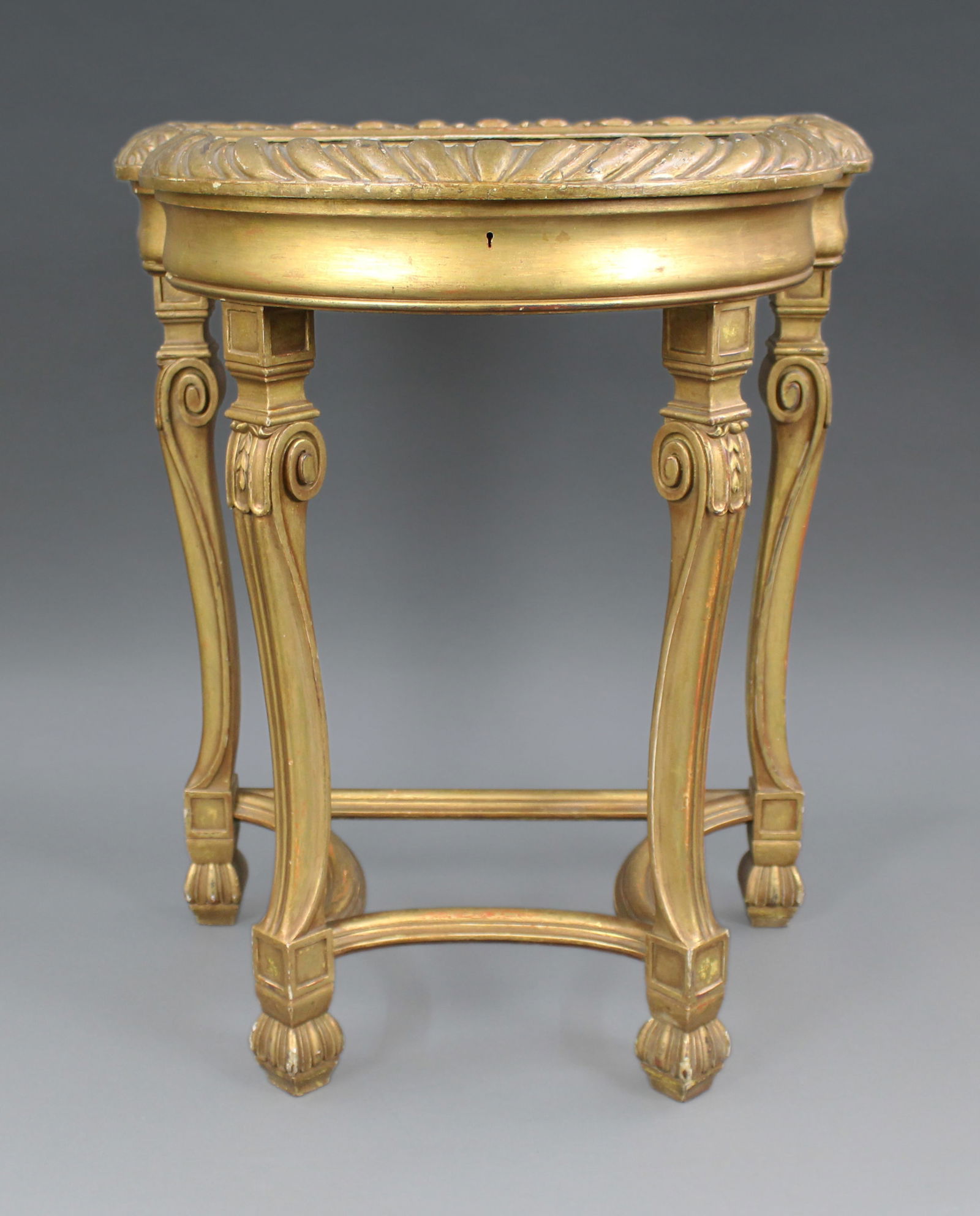Giltwood Demi-Lune Bijouterie Table, c.1900 - 2