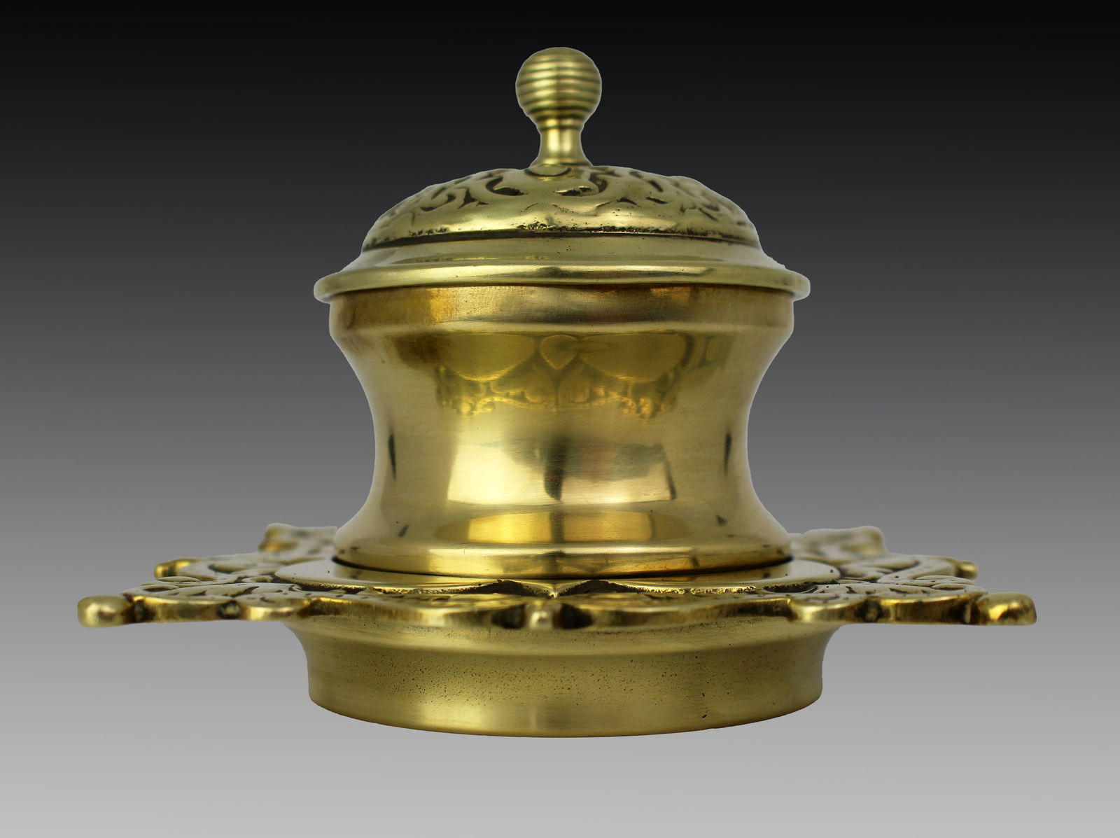 Antique Victorian Brass Inkwell (1 of 6)