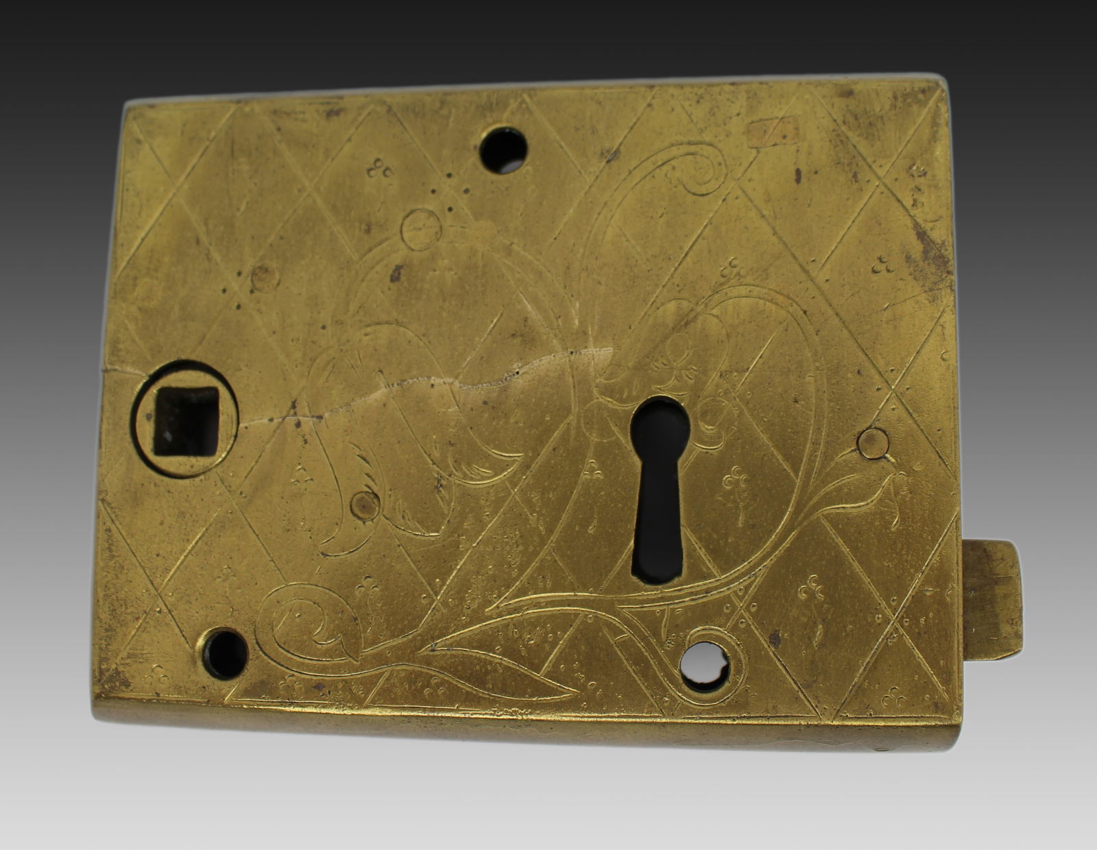 Early Victorian Brass Mortice Lock c.1850 (1 of 3)