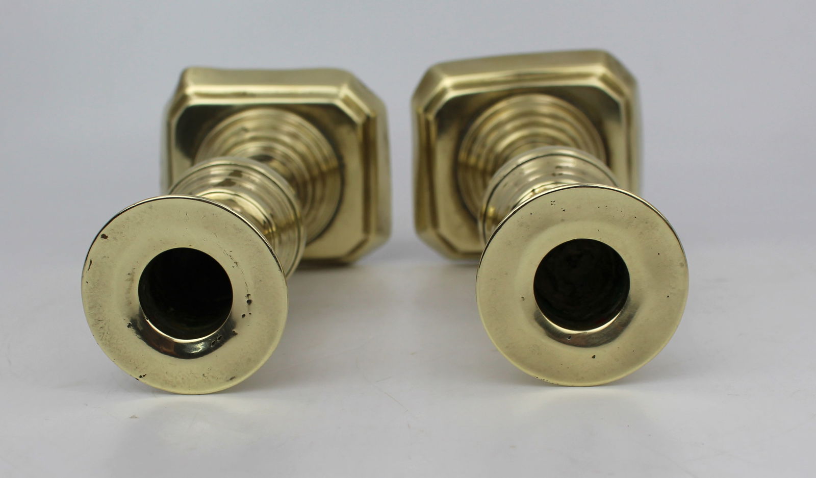 Pair of Antique Brass Candlesticks - 5