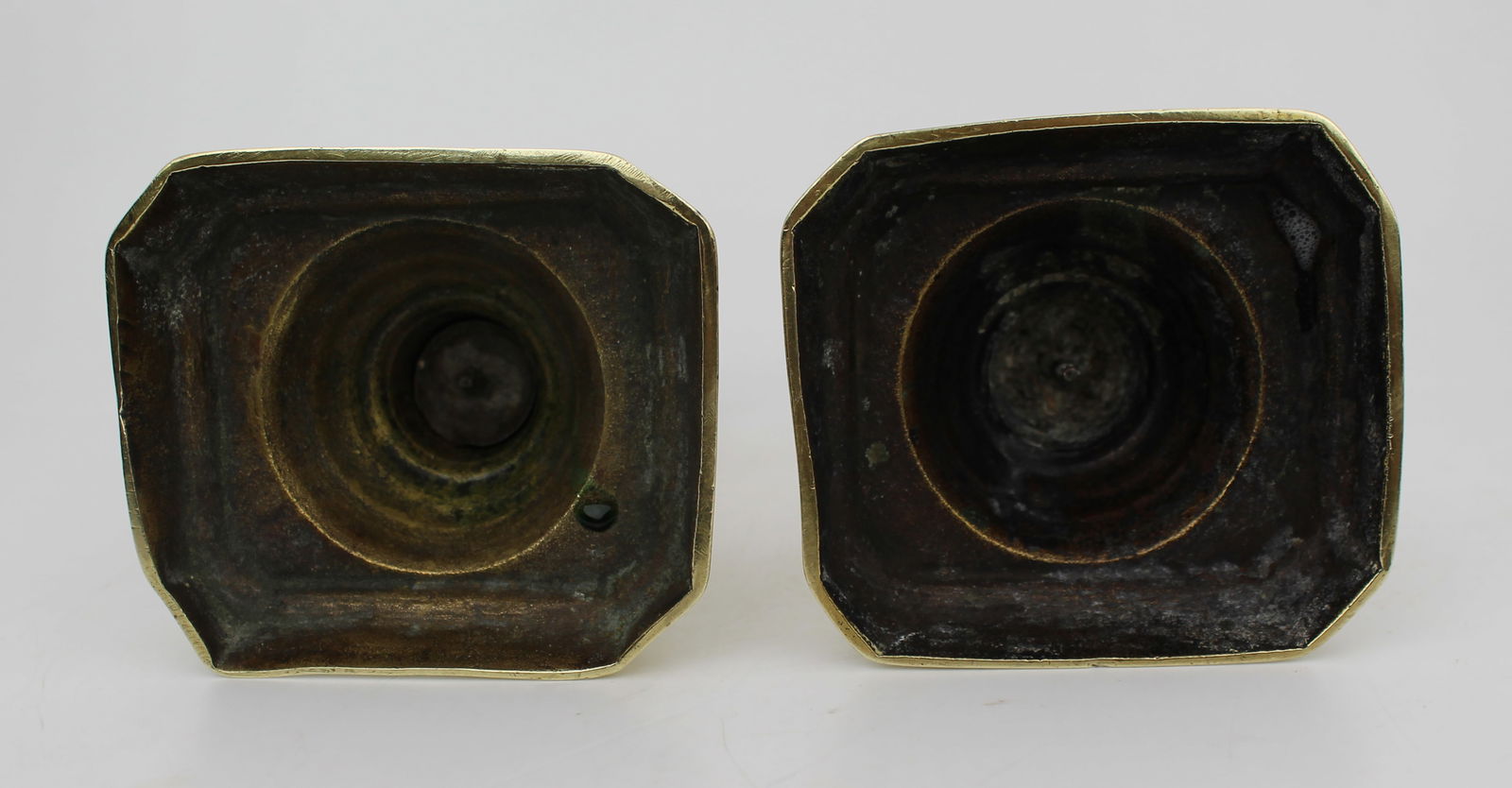 Pair of Antique Brass Candlesticks - 6