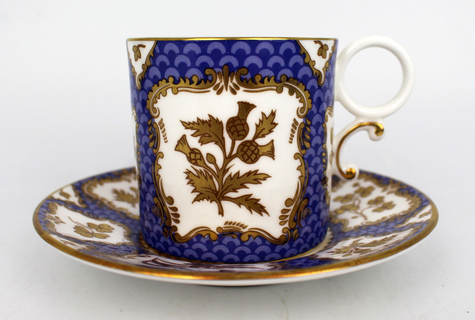 Royal Worcester George II Royal Collection Demitasse & Saucer (1 of 4)