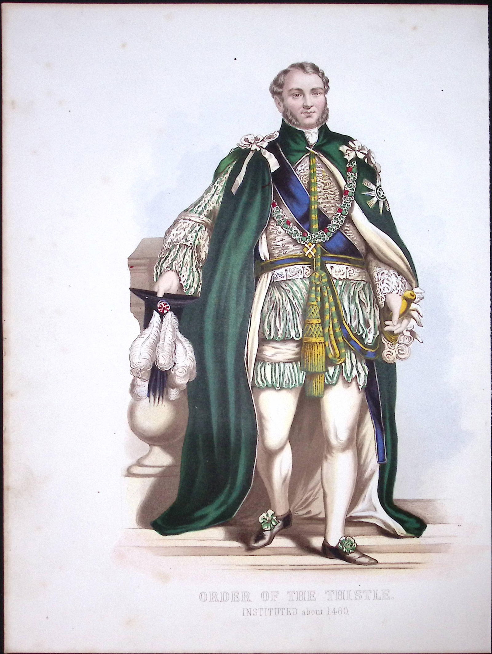 Order of The Thistle Antique Coloured 152 Years-Old Print-31 (1 of 2)