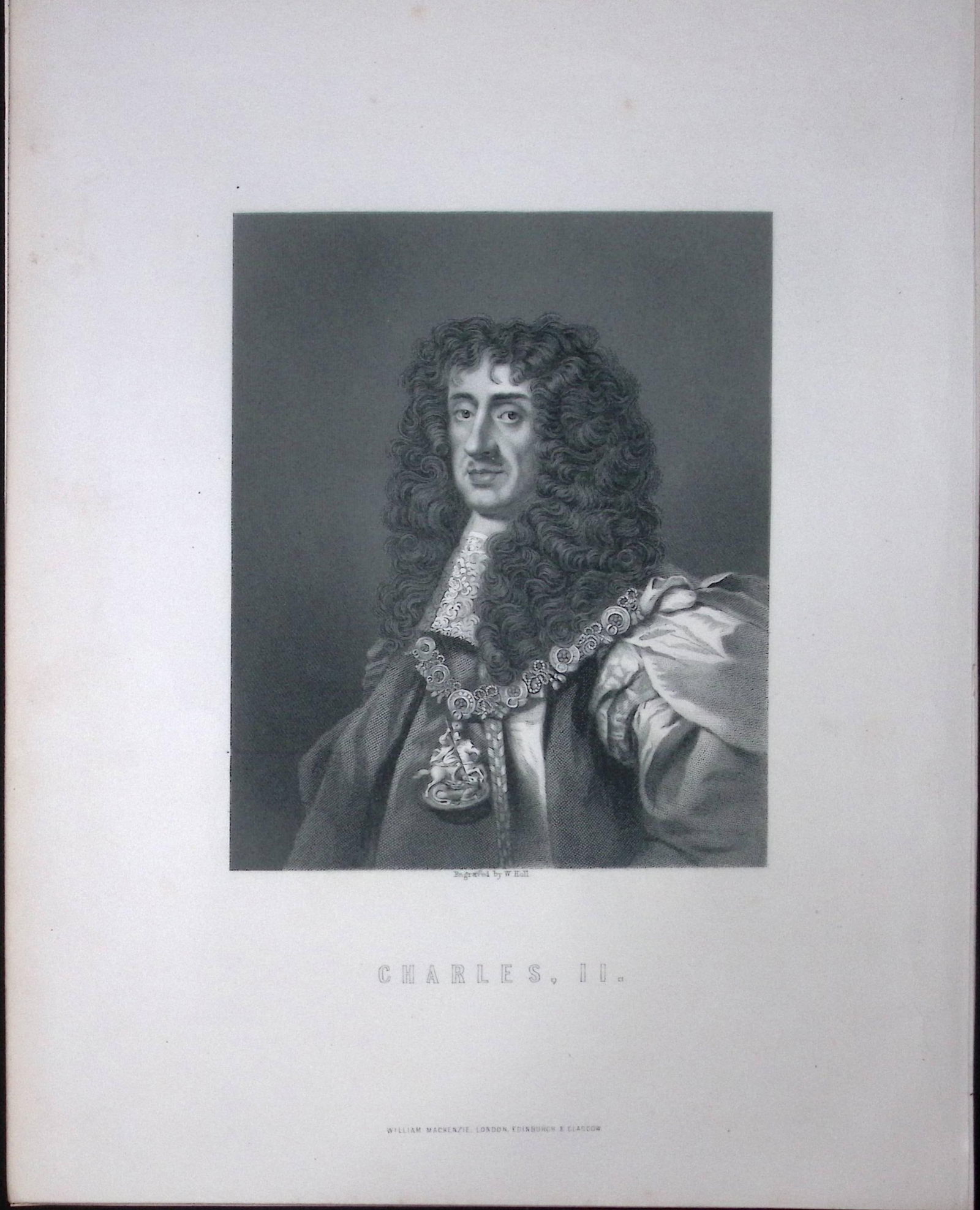Charles II Portrait Scotland Antique 152 Years-Old Engraving-35 (1 of 2)