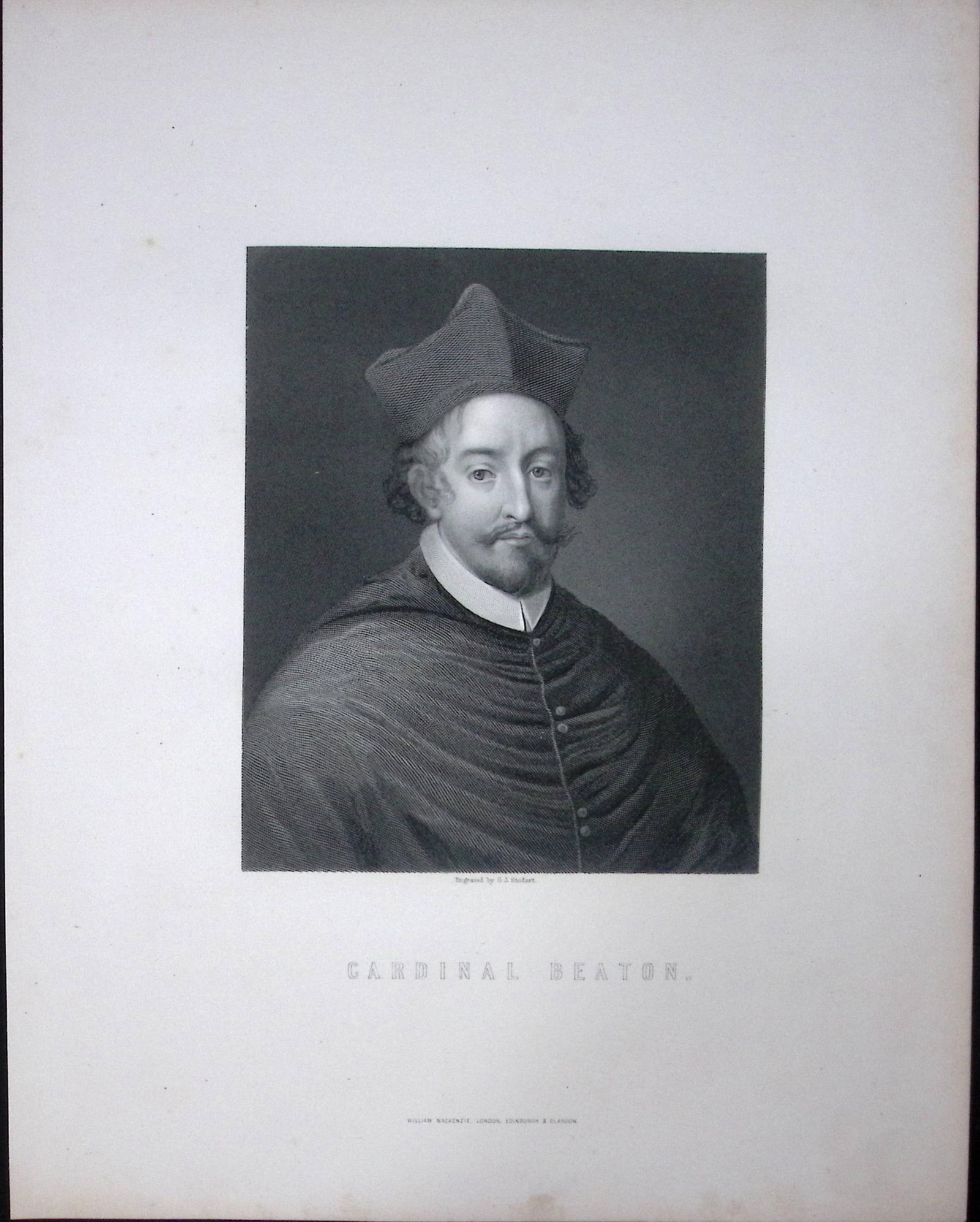 Cardinal Beaton Scotland 1873 Antique 152 Years-Old Engraving-41 (1 of 2)