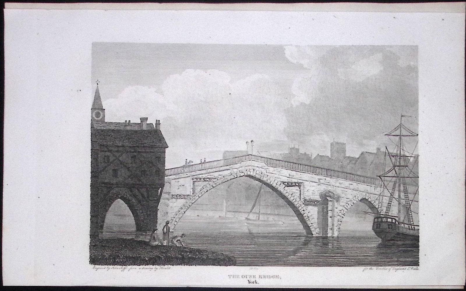 York Yorkshire Ouse Bridge Antique 213 Years-Old Steel-Engraving-17: Title: York Yorkshire Ouse Bridge Antique 213 Years-Old Steel-Engraving-17 Description: This Yorkshire Georgian Antique Print Was Removed from a First Edition of.