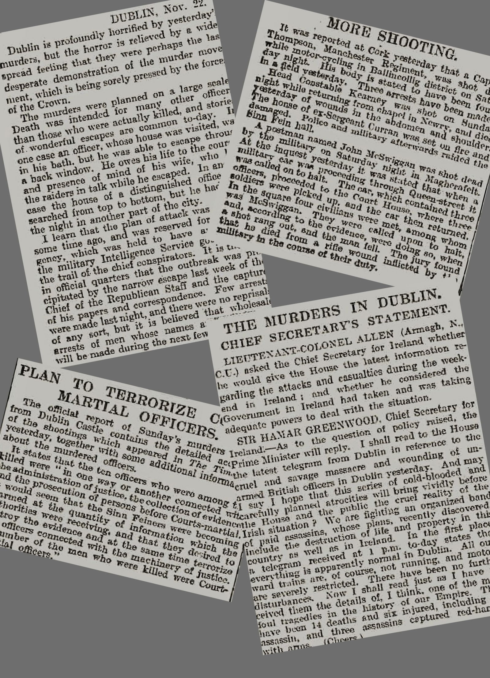 Ireland 1920 Bloody Sunday Michael Collins Croke Park Massacre Black & Tans Rare Newspaper - 3