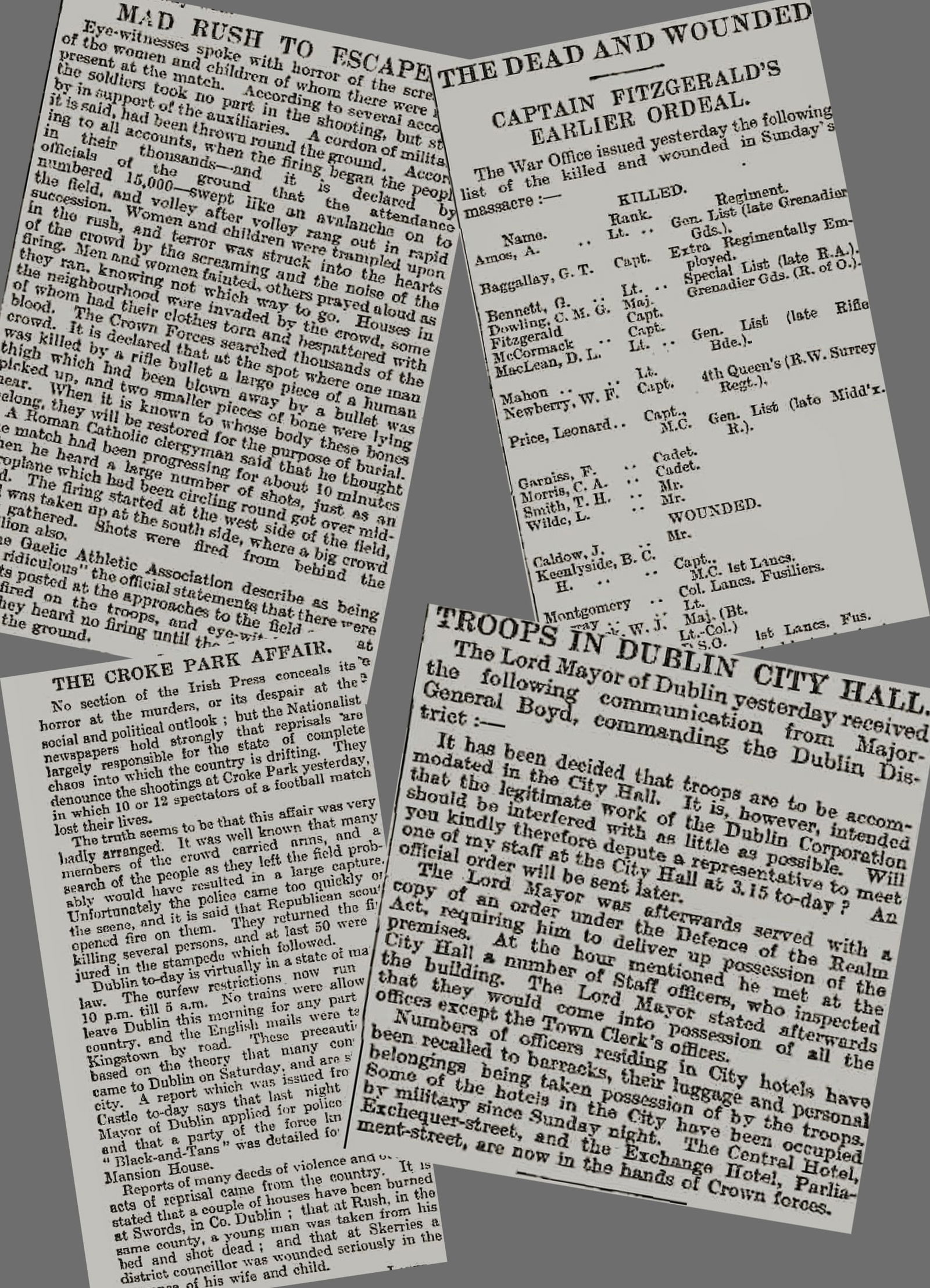 Ireland 1920 Bloody Sunday Michael Collins Croke Park Massacre Black & Tans Rare Newspaper - 4