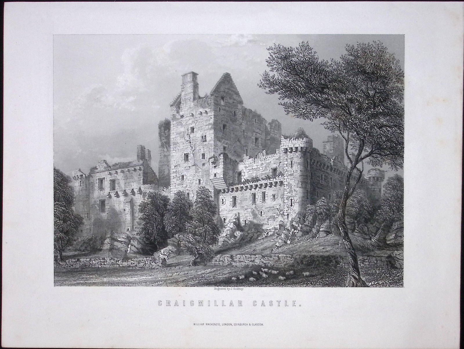 Craigmillar Castle Edinburgh Scotland Antique 152 Years-Old Engraving-20 (1 of 2)