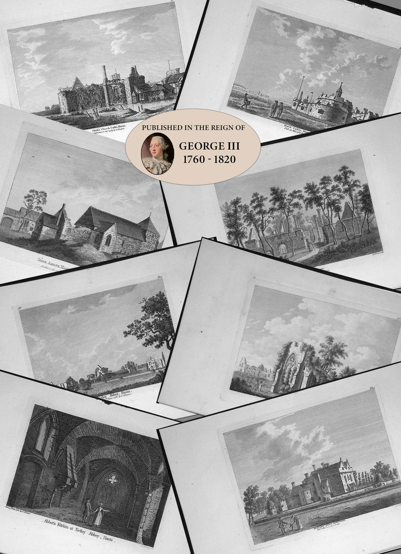 Job Lot Hampshire Francis Grose Antique 230+ Years Old Copper Engravings-1. (1 of 10)