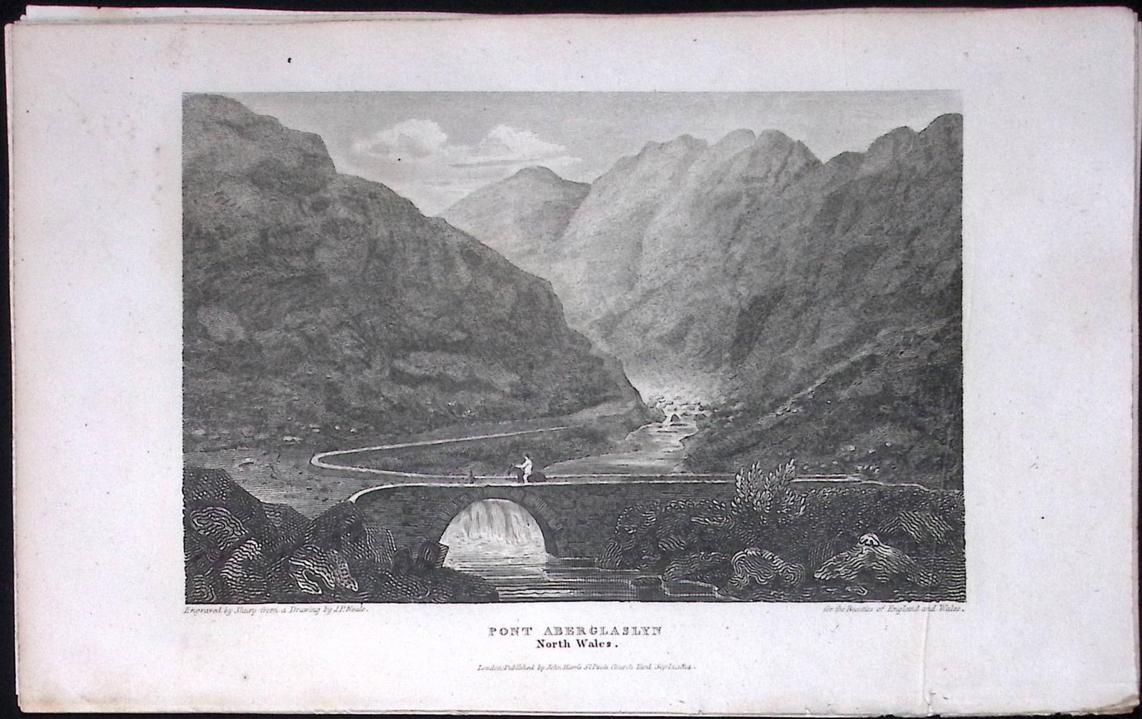 Pont Aberglaslyn Wales Antique 213 Years-Old Georgian Steel-Engraving-187: Title: Pont Aberglaslyn Wales Antique 213 Years-Old Georgian Steel-Engraving-187 Description: This North Wales Georgian Antique Print Was Removed from a First Edition of.