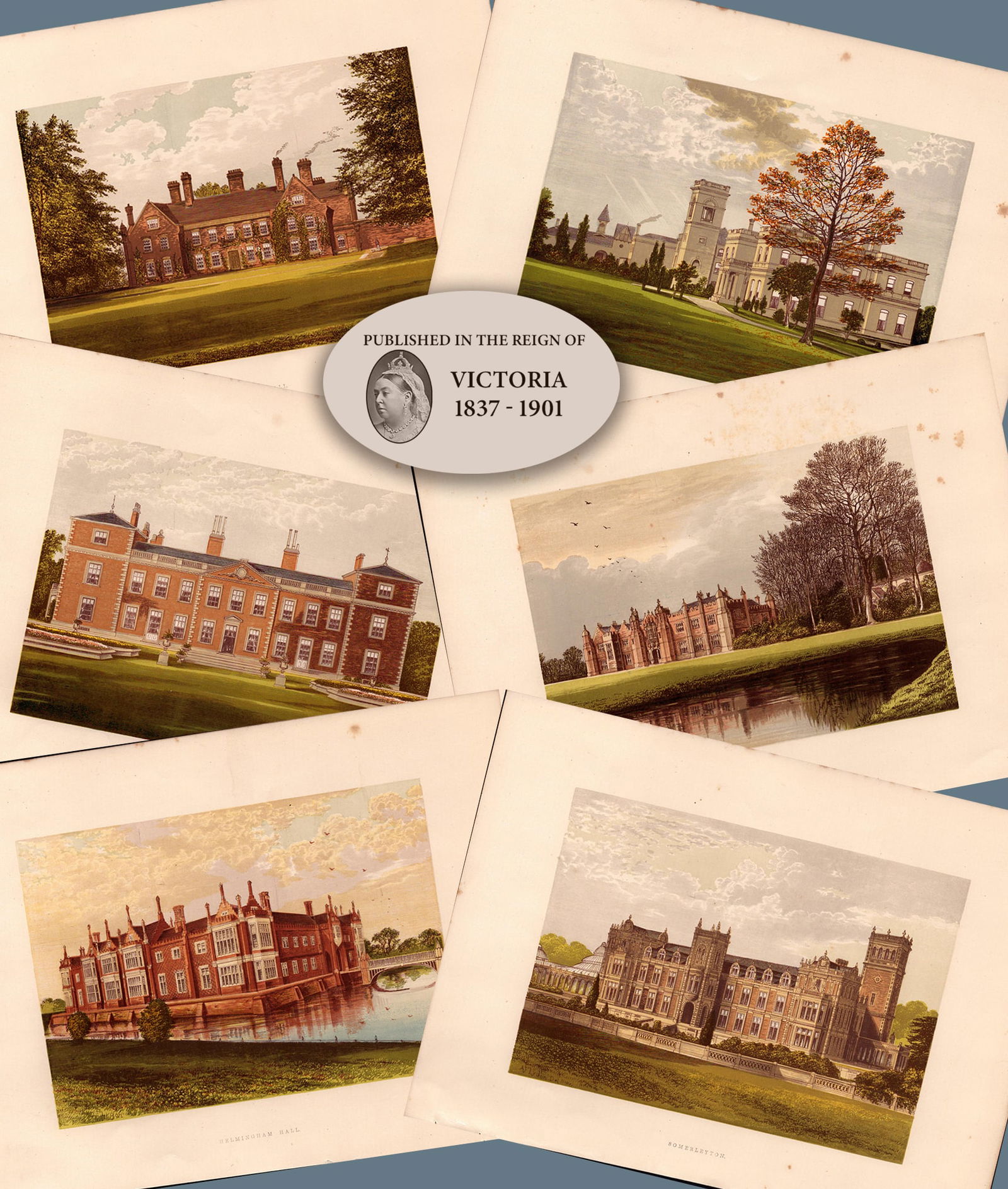 County Suffolk 150 Years-Old Job Lot Gilt-Edge Coloured Victorian Antique Book Plates.: Title: County Suffolk 150 Years-Old Job Lot Gilt-Edge Coloured Victorian Antique Book Plates. Description: This Collection of 6 Stunning Gilt-Edged Colour Plate i