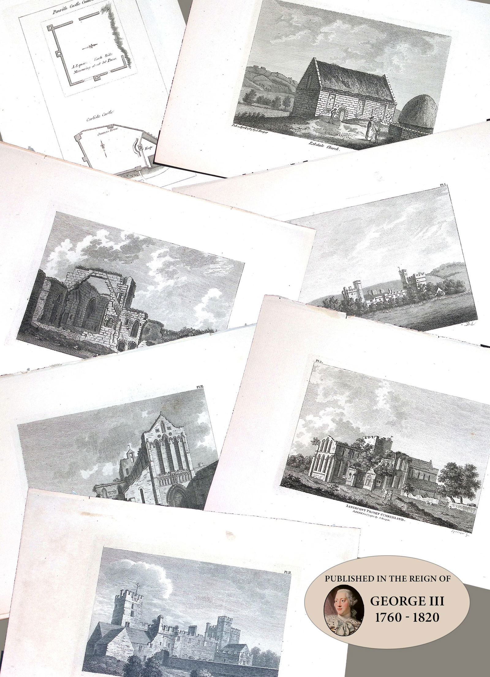 Job Lot Cumbria Francis Grose Antique 230+ Years Old Copper Engravings. (1 of 9)