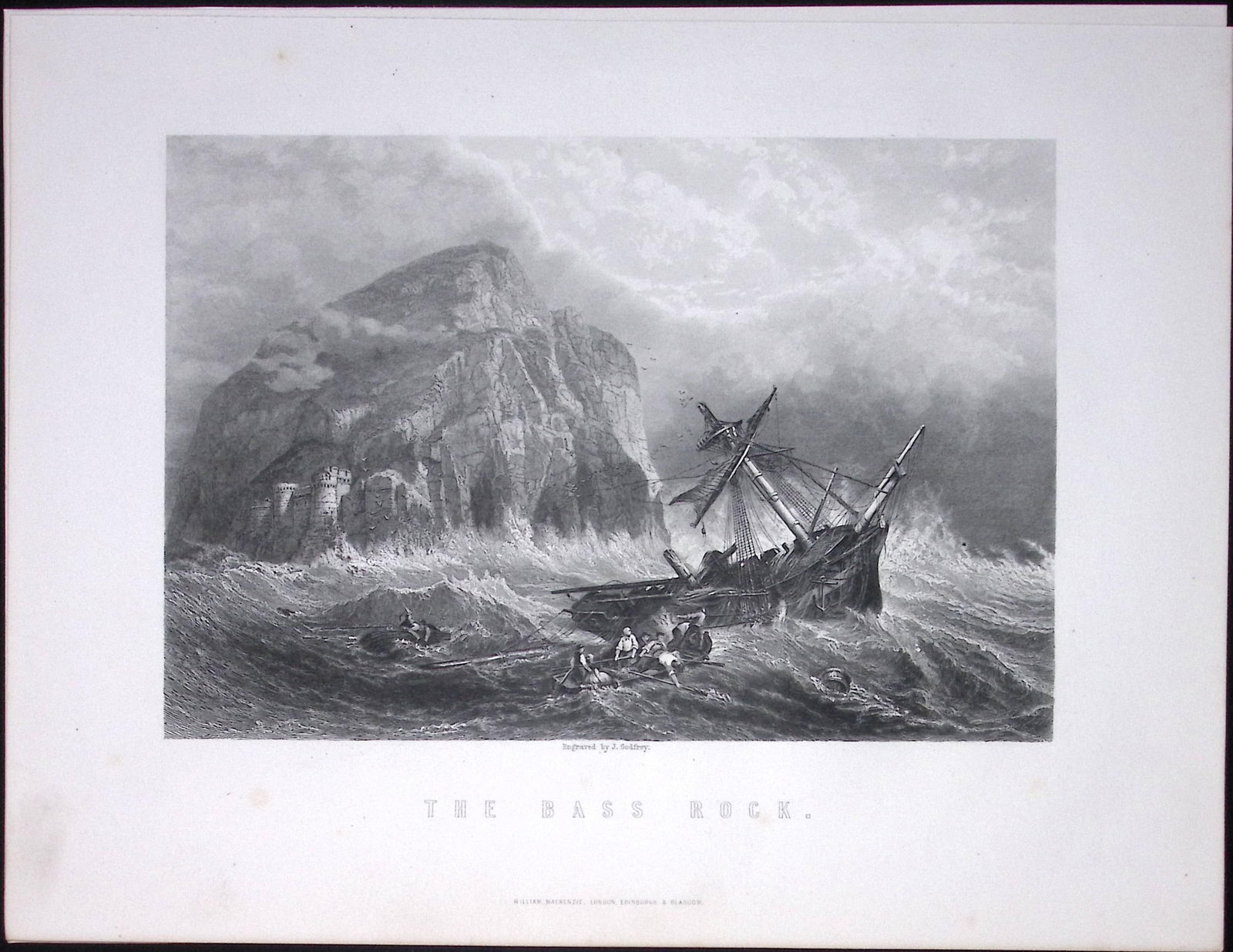 The Bass Rock Firth of Forth Scotland Antique 152 Years-Old Engraving-30 (1 of 2)