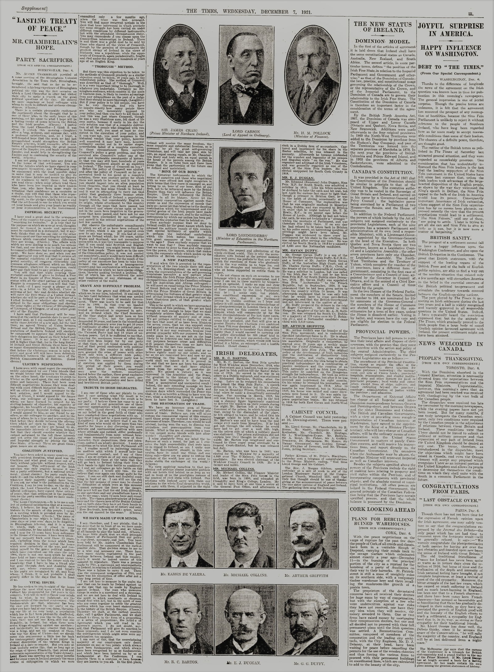 Ireland Peace Treaty, Michael Collins Agreed & Signed 1921 Irish War of Independence Rare Newspa... - 5