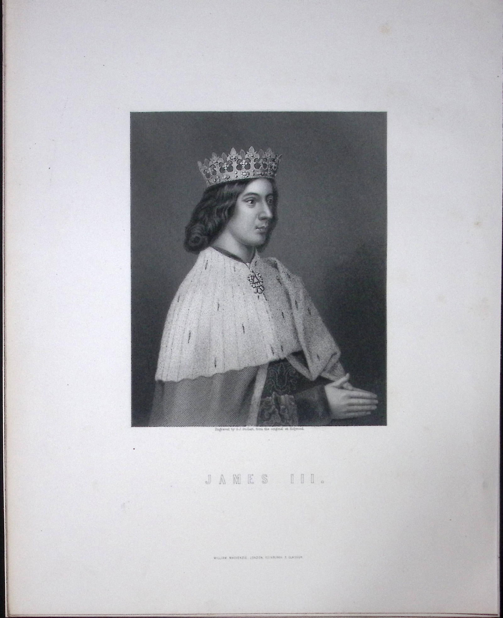 James III Portrait Scotland Antique 152 Years-Old Engraving-36 (1 of 2)