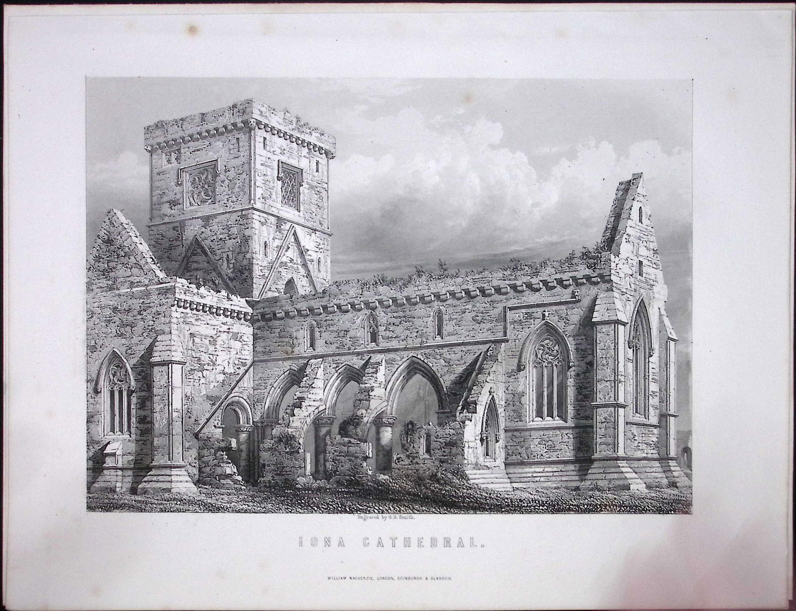 Iona Cathedral Argyll Scotland Antique 152 Years-Old Engraving-18: Title: Iona Cathedral Argyll Scotland Antique 152 Years-Old Engraving-18 Description: This Antique Print Was Removed from an Edition of. Tytler's History of Scotlan