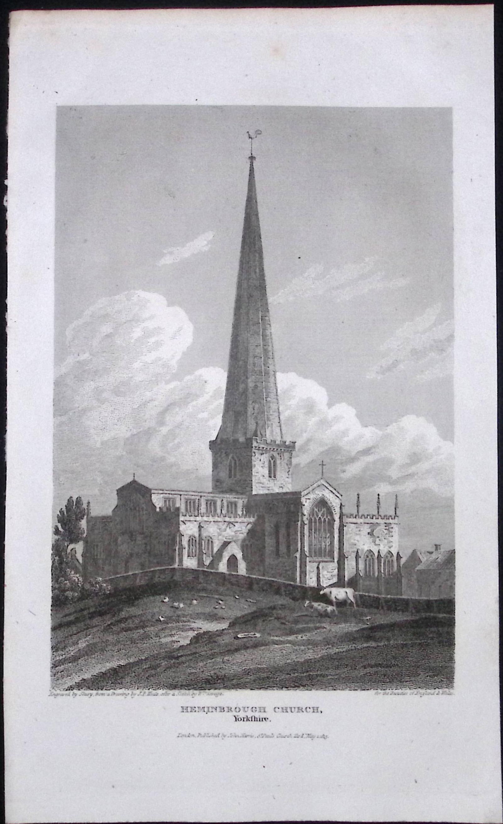 Hemingbrough Yorkshire Antique 213 Years-Old Steel-Engraving-26 (1 of 2)