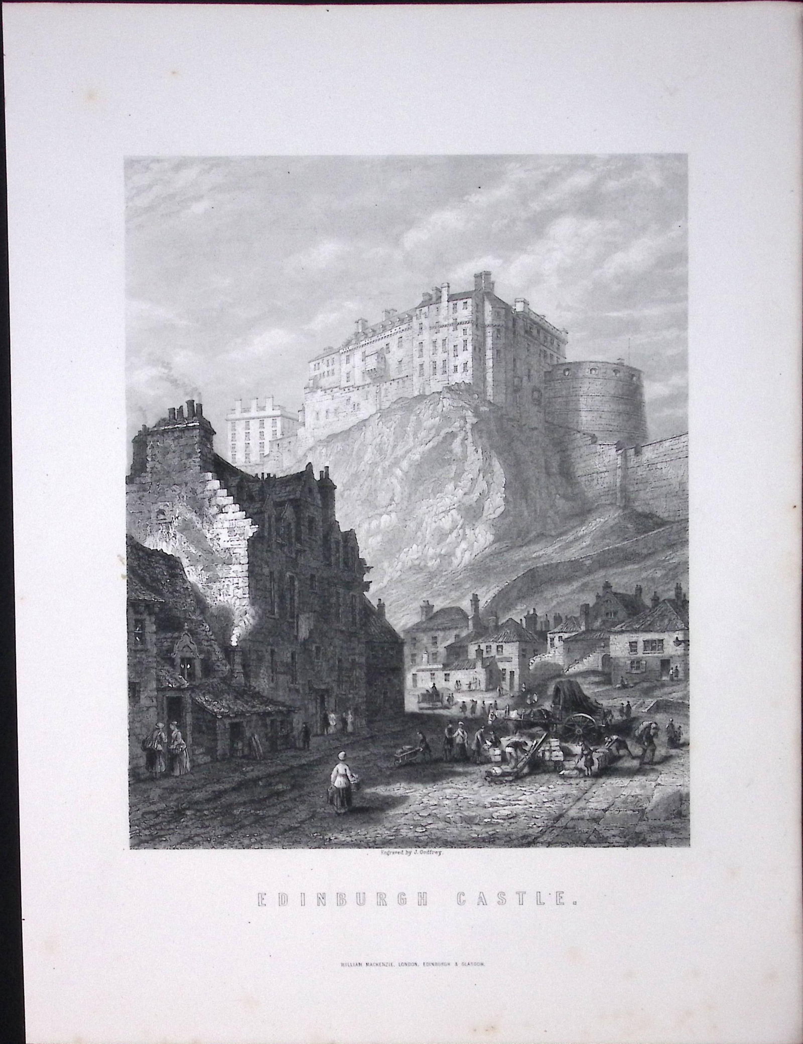 Edinburgh Castle Scotland Antique 152 Years-Old Engraving-26: Title: Edinburgh Castle Scotland Antique 152 Years-Old Engraving-26 Description: This Antique Print Was Removed from an Edition of. Tytler's History of Scotland Pub