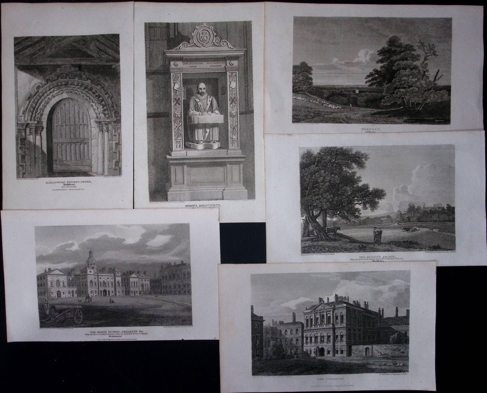 London & Middlesex Job-Lot Antique 210 Years-Old Georgian Steel-Engravings-1 (1 of 2)