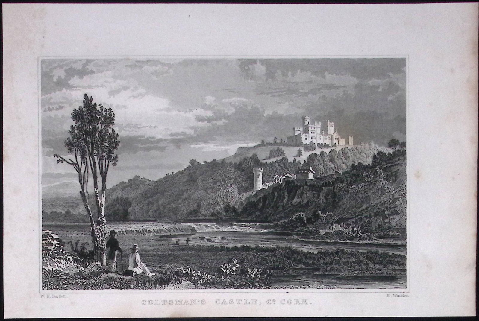Cork Ireland Coltsman’s Castle 194 Years Old Antique Steel Engraving-2 (1 of 2)