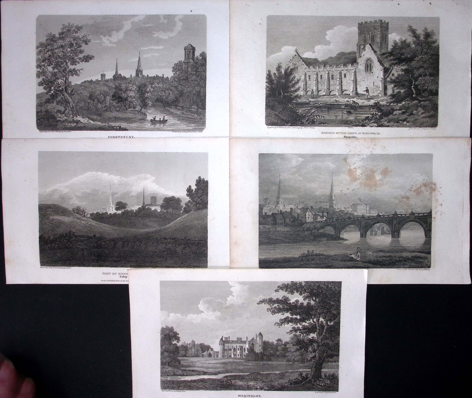 Shropshire Job-Lot Antique 213 Years-Old Georgian Steel-Engravings-2. (1 of 2)