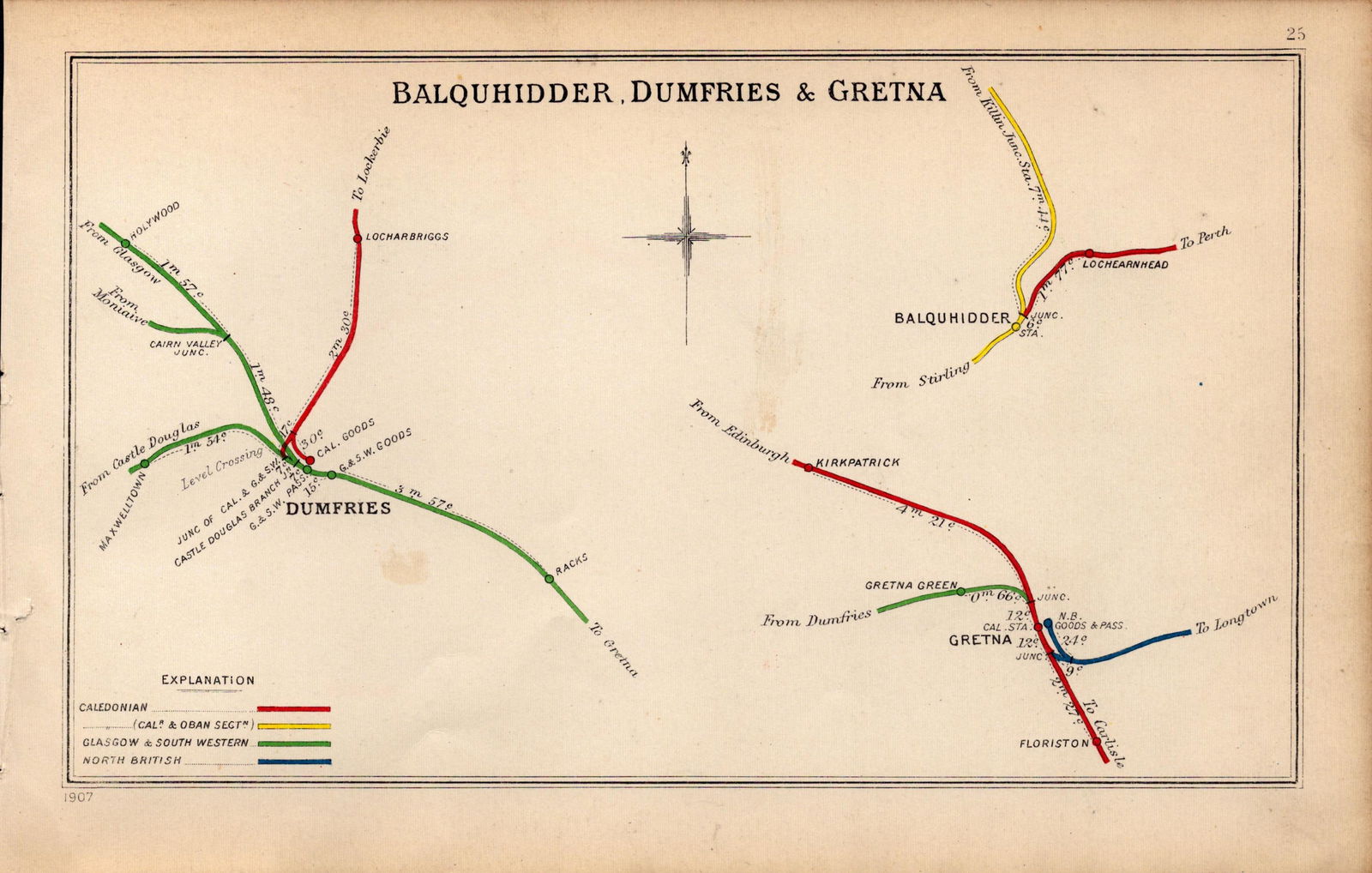 Gretna Green Dumfries Balquhidder Scotland Antique Railway Diagram-25.: Title: Gretna Green Dumfries Balquhidder Scotland Antique Railway Diagram-25. Description: This Antique Railway Junction Diagram Has Been Removed from a Copy of. 1920 Railway Clearing House and