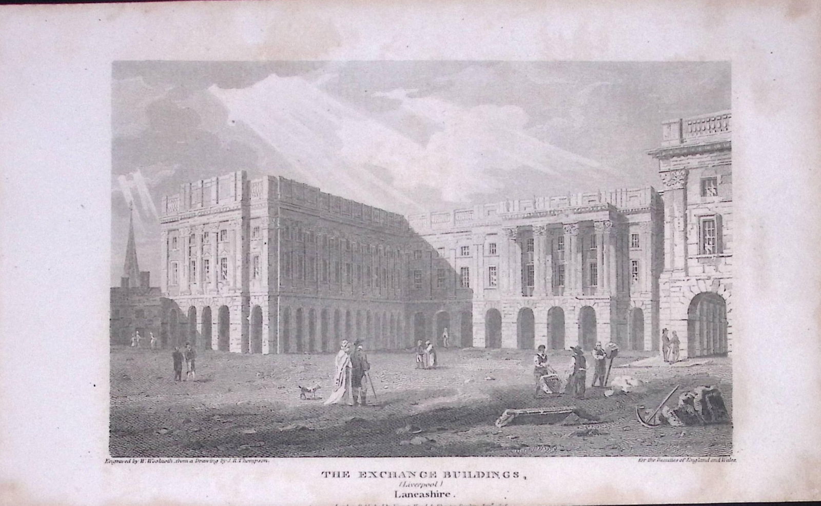 Liverpool Lancashire Exchange Buildings Antique 218 Years-Old Steel-Engraving-9 (1 of 2)