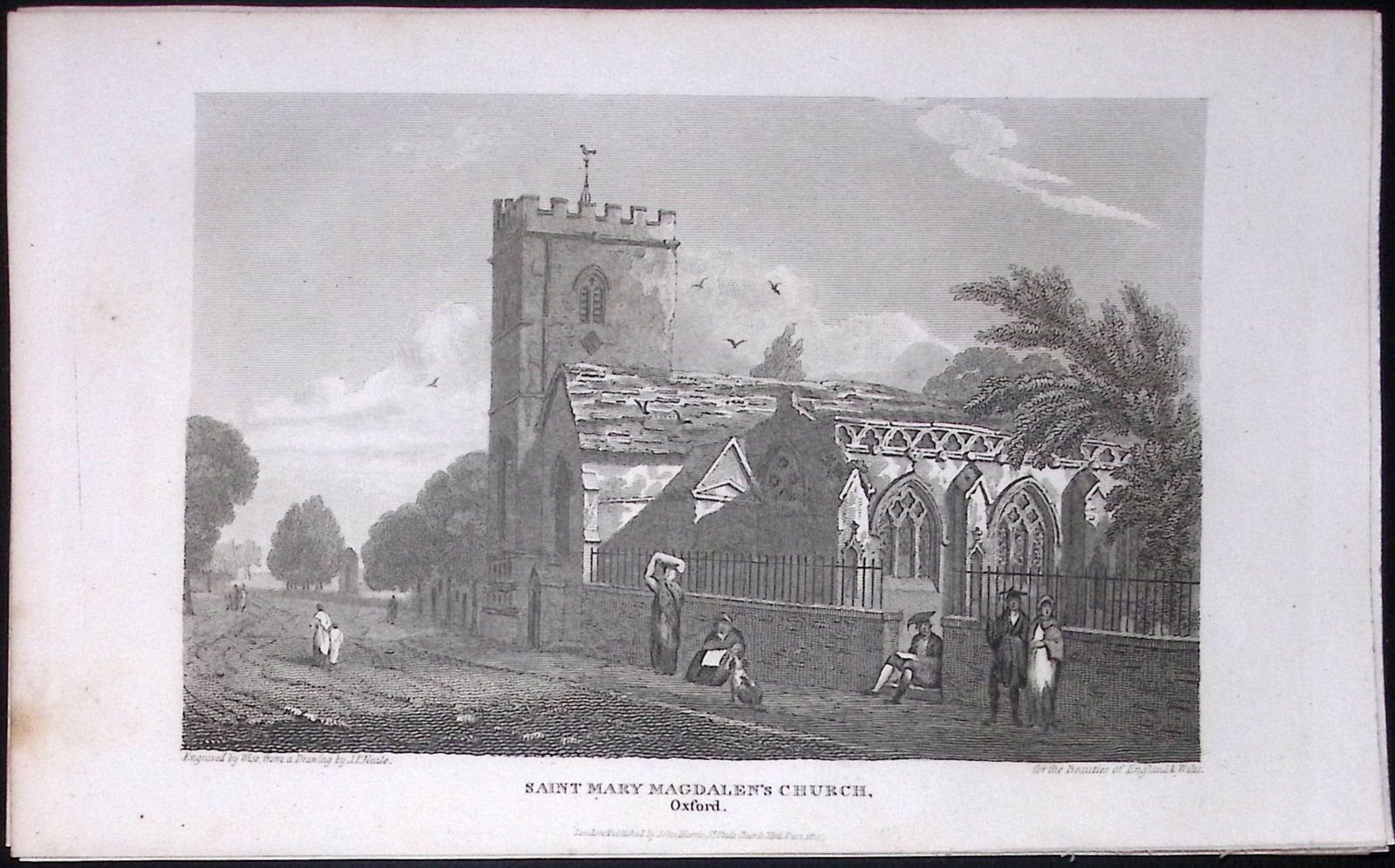 Oxford St Mary Magdalens Church Antique 212 Years-Old Steel-Engraving-49 (1 of 2)