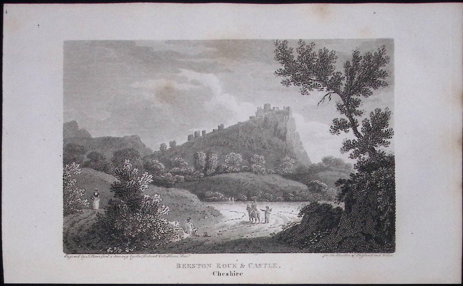 Beeston Rock & Castle Cheshire Antique 224 Years-Old Steel-Engraving-69 (1 of 2)