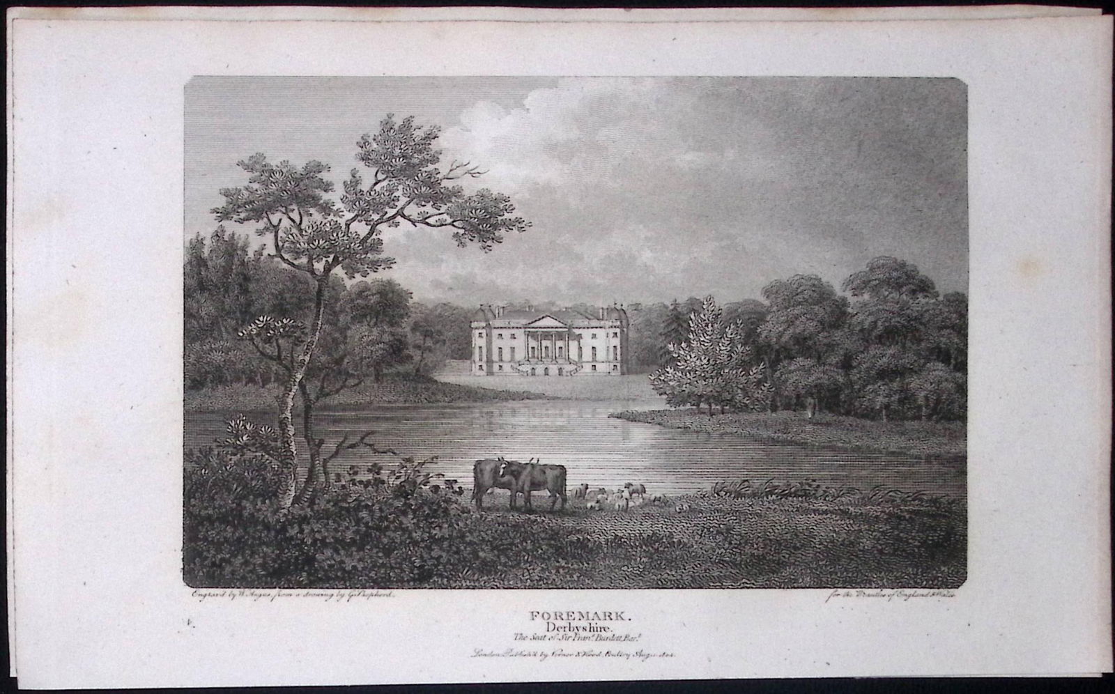 Foremark Derbyshire Antique 223 Years-Old Georgian Steel-Engraving-297: Title: Foremark Derbyshire Antique 223 Years-Old Georgian Steel-Engraving-297 Description: This Derbyshire Georgian Antique Print Was Removed from a First Edition of.