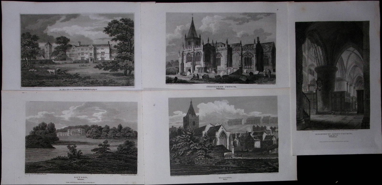 Wiltshire Job-Lot Antique 212 Years-Old Georgian Steel-Engravings-3. (1 of 2)
