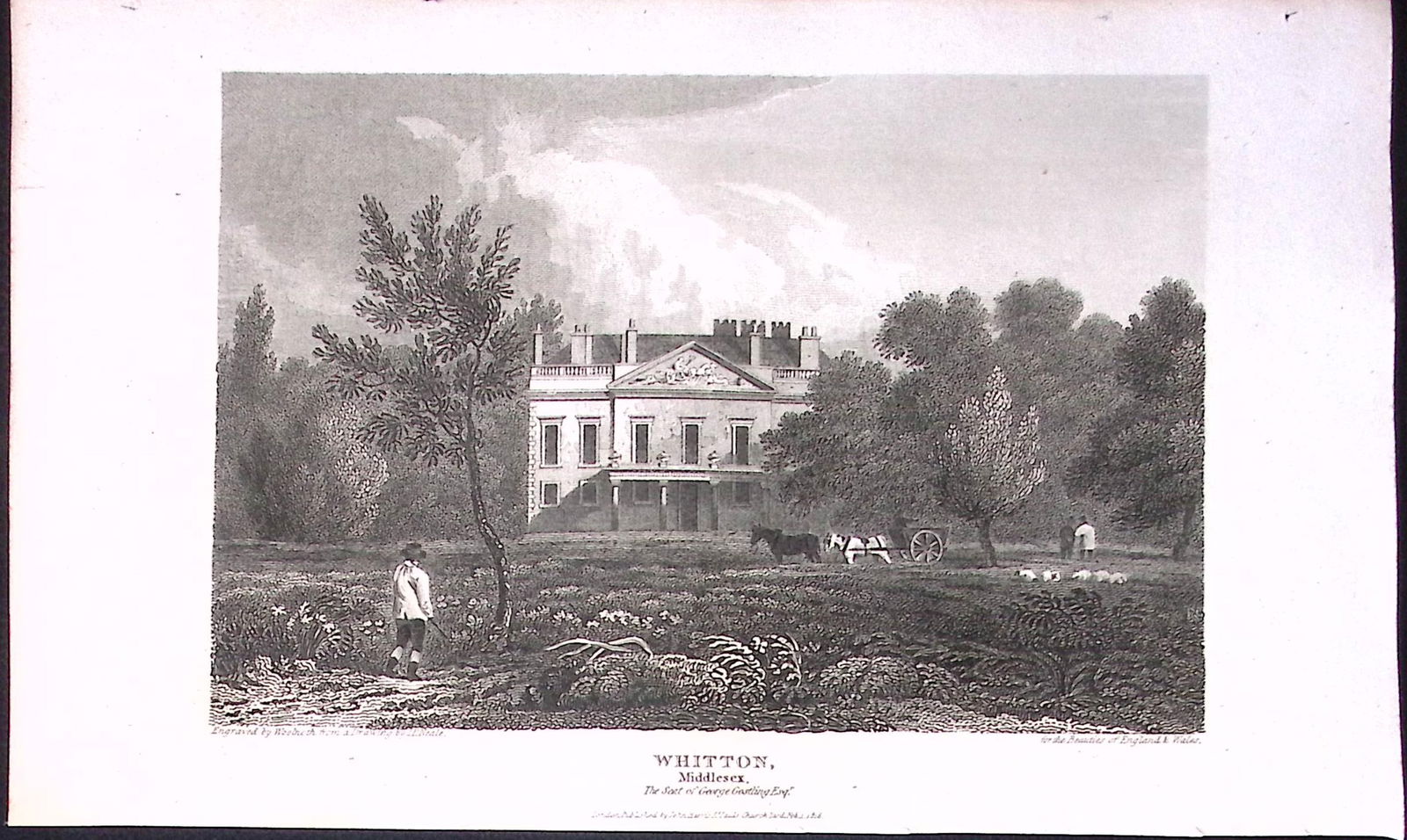 Whitton Richmond Upon Thames London Antique 200 Years-Old Steel-Engraving-256 (1 of 2)