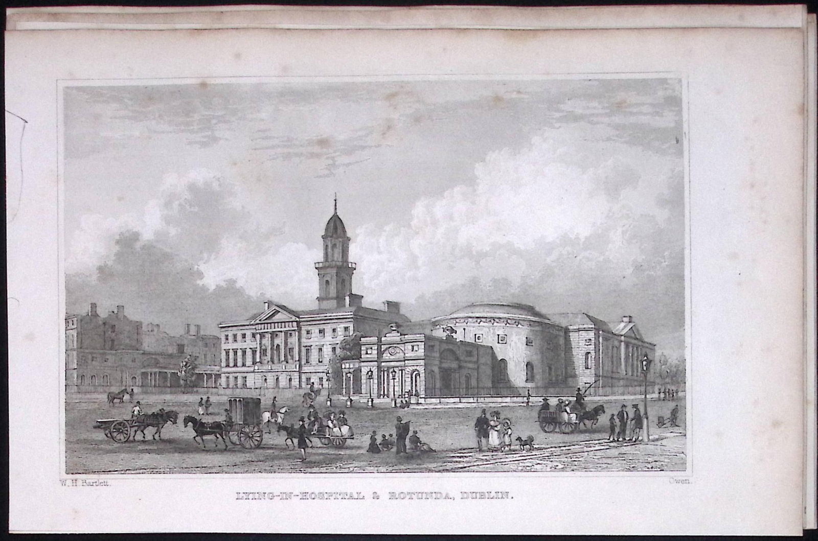Dublin Ireland The Rotunda Hospital 194 Years Old Antique Steel Engraving-14 (1 of 2)