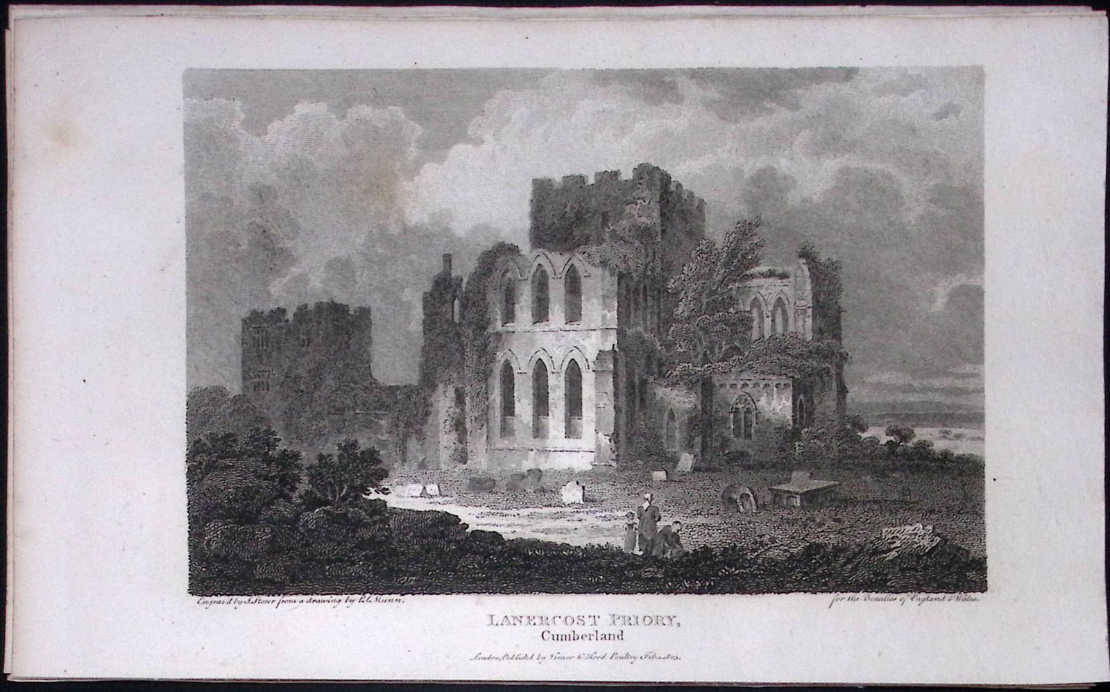 Cumbria Lanercost Priory Antique 223 Years-Old Steel-Engraving-125 (1 of 2)