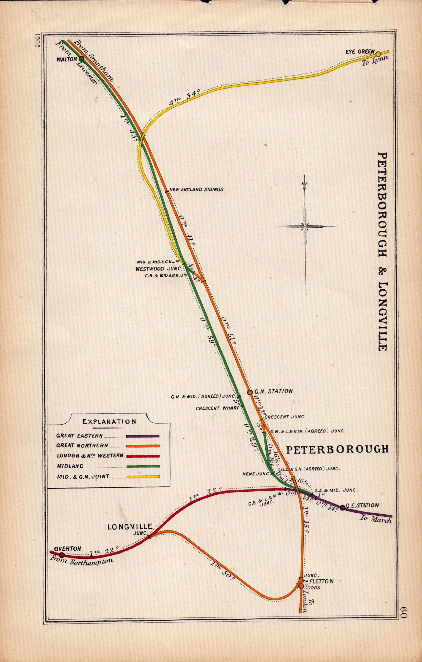 Peterborough & Longville Antique Railway Junction Map-60. (1 of 2)