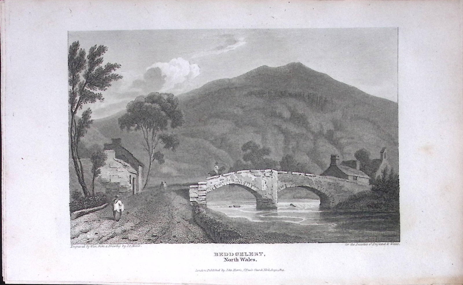 Beddgelert Village Wales Antique 213 Years-Old Georgian Steel-Engraving-188: Title: Beddgelert Village Wales Antique 213 Years-Old Georgian Steel-Engraving-188 Description: This North Wales Georgian Antique Print Was Removed from a First Edition of. </