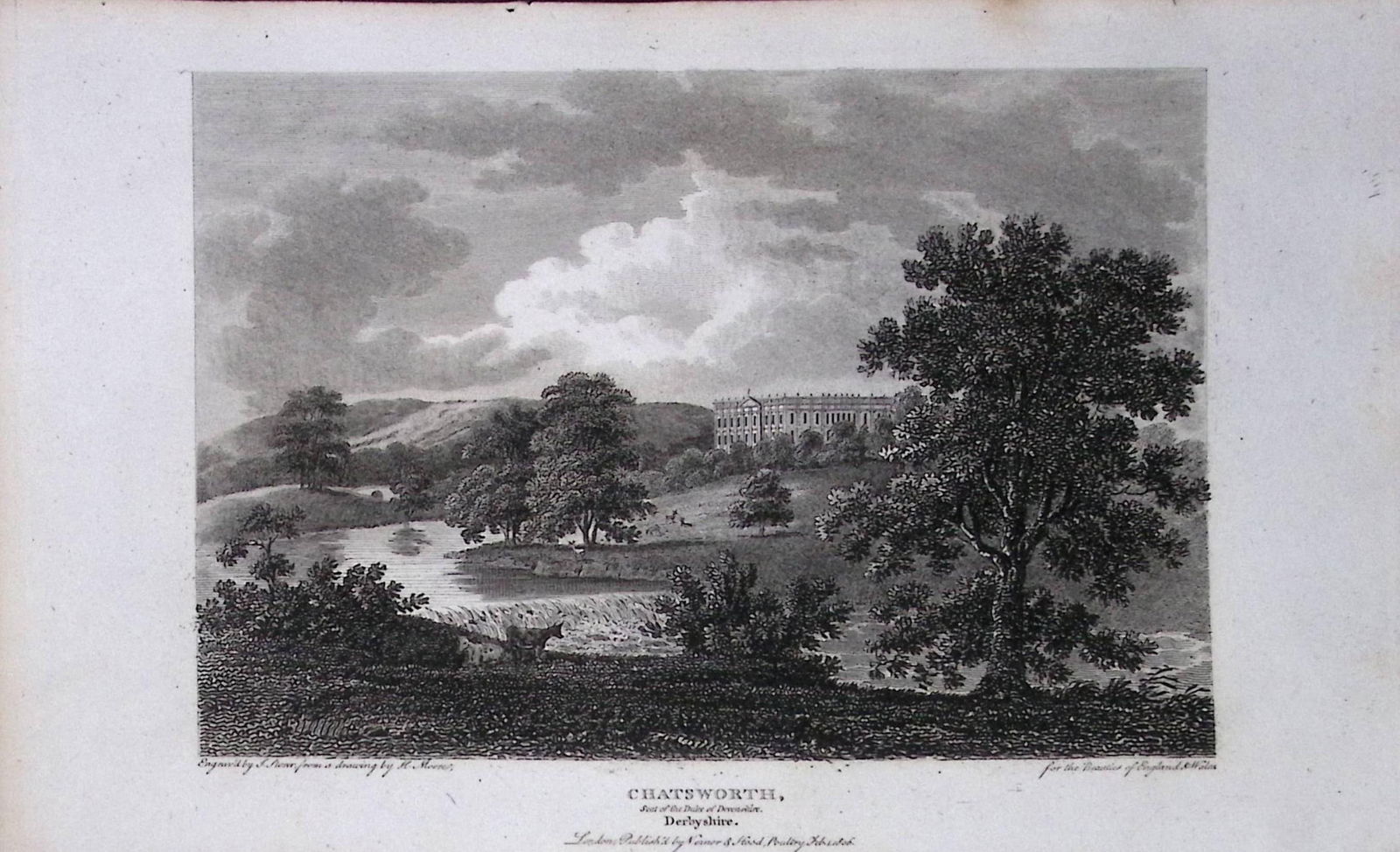 Chatsworth House Derbyshire Antique 223 Years-Old Georgian Steel-Engraving-280: Title: Chatsworth House Derbyshire Antique 223 Years-Old Georgian Steel-Engraving-280 Description: This Derbyshire Georgian Antique Print Was Removed from a First Edition of.