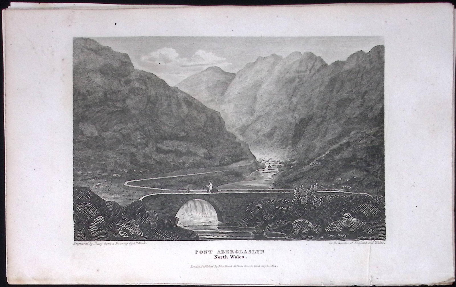 Pont Aberglaslyn Wales Antique 213 Years-Old Georgian Steel-Engraving-187: Title: Pont Aberglaslyn Wales Antique 213 Years-Old Georgian Steel-Engraving-187 Description: This North Wales Georgian Antique Print Was Removed from a First Edition of.