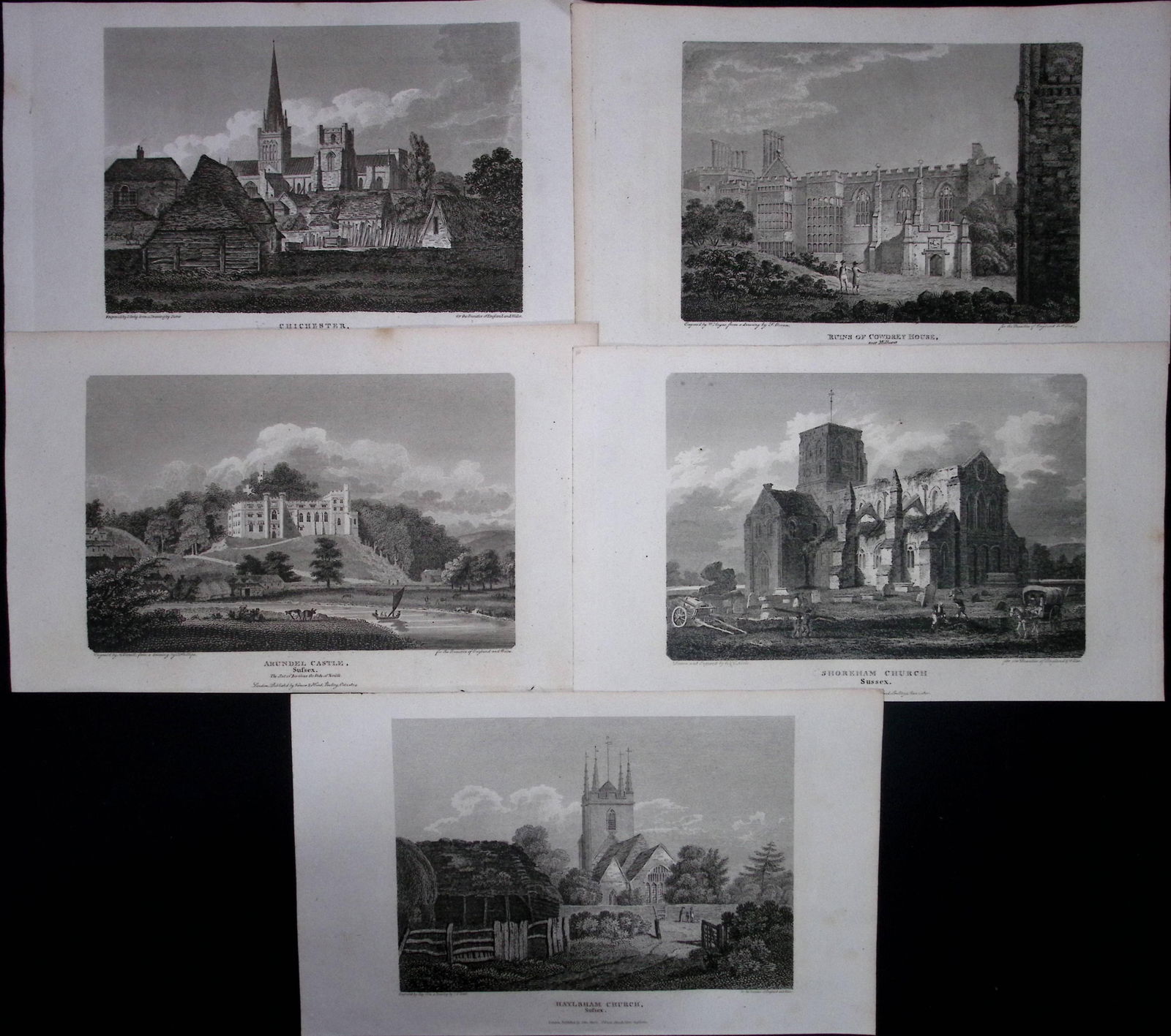 County Sussex Job-Lot Antique 213 Years-Old Georgian Steel-Engravings-1 (1 of 1)