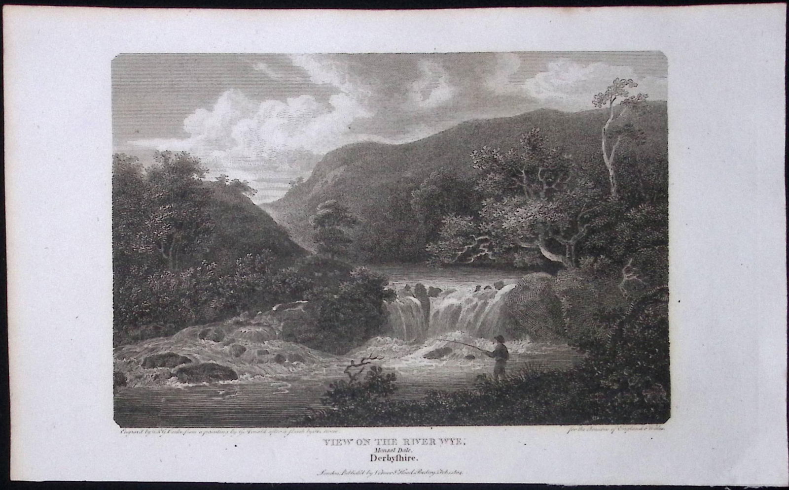 View of The River Wye Antique 223 Years-Old Georgian Steel-Engraving-292 (1 of 1)