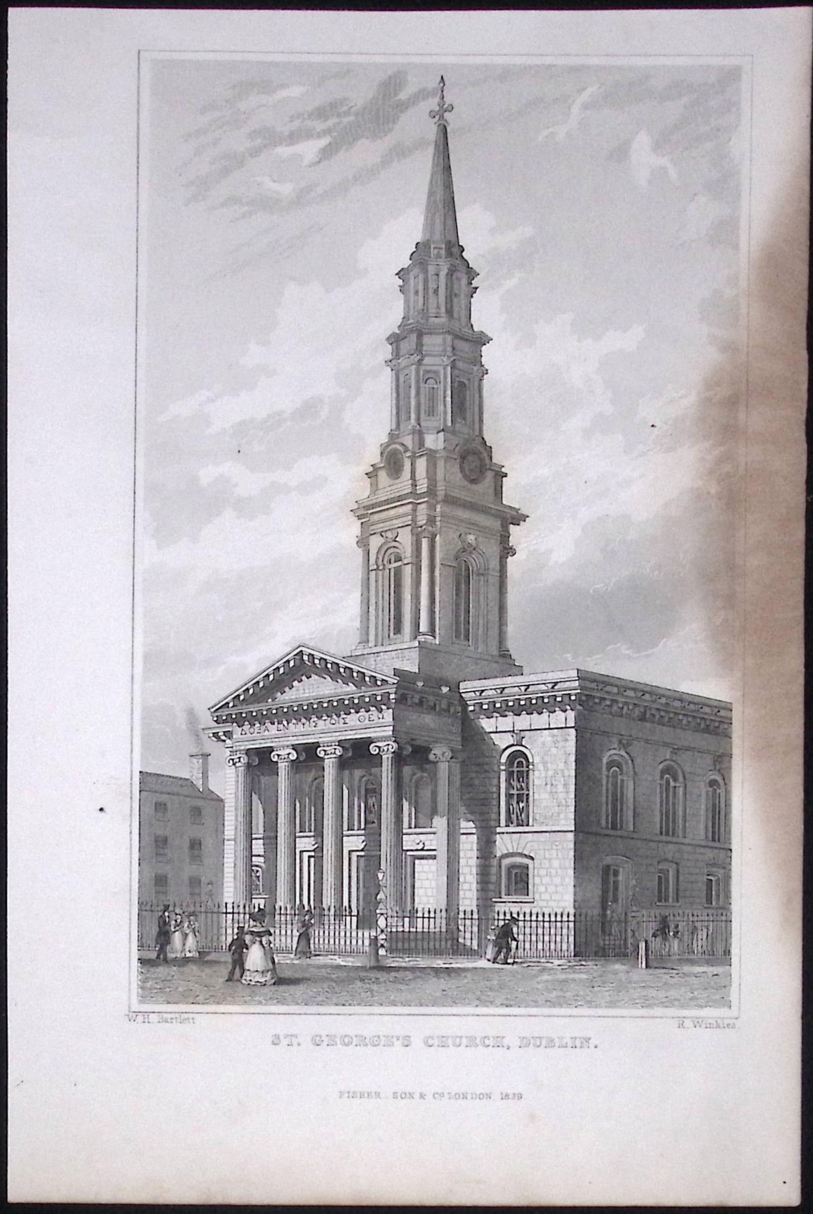 Dublin St Georges Church 194 Years Old Antique Steel Engraving-25 (1 of 2)