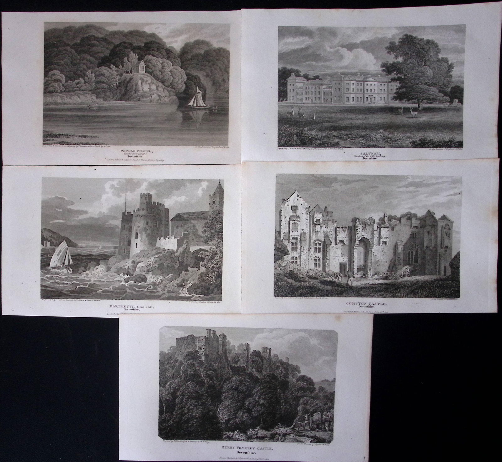Devonshire Job-Lot Antique 222 Years-Old Georgian Steel-Engravings-2 (1 of 2)