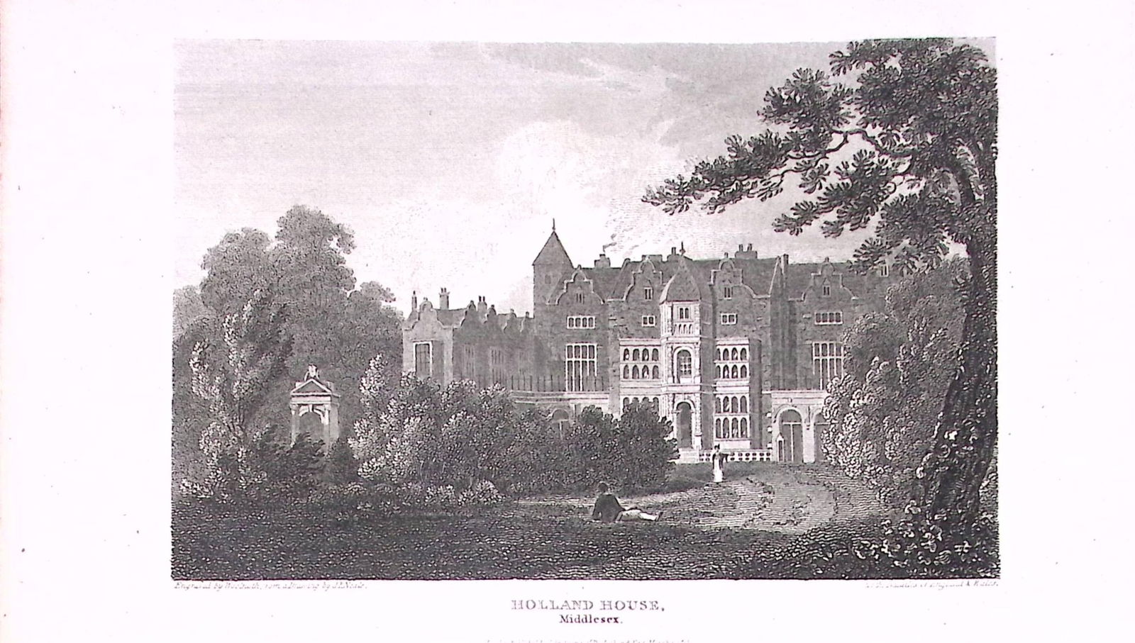 Holland House Kensington London Antique 200 Years-Old Steel-Engraving-267 (1 of 2)