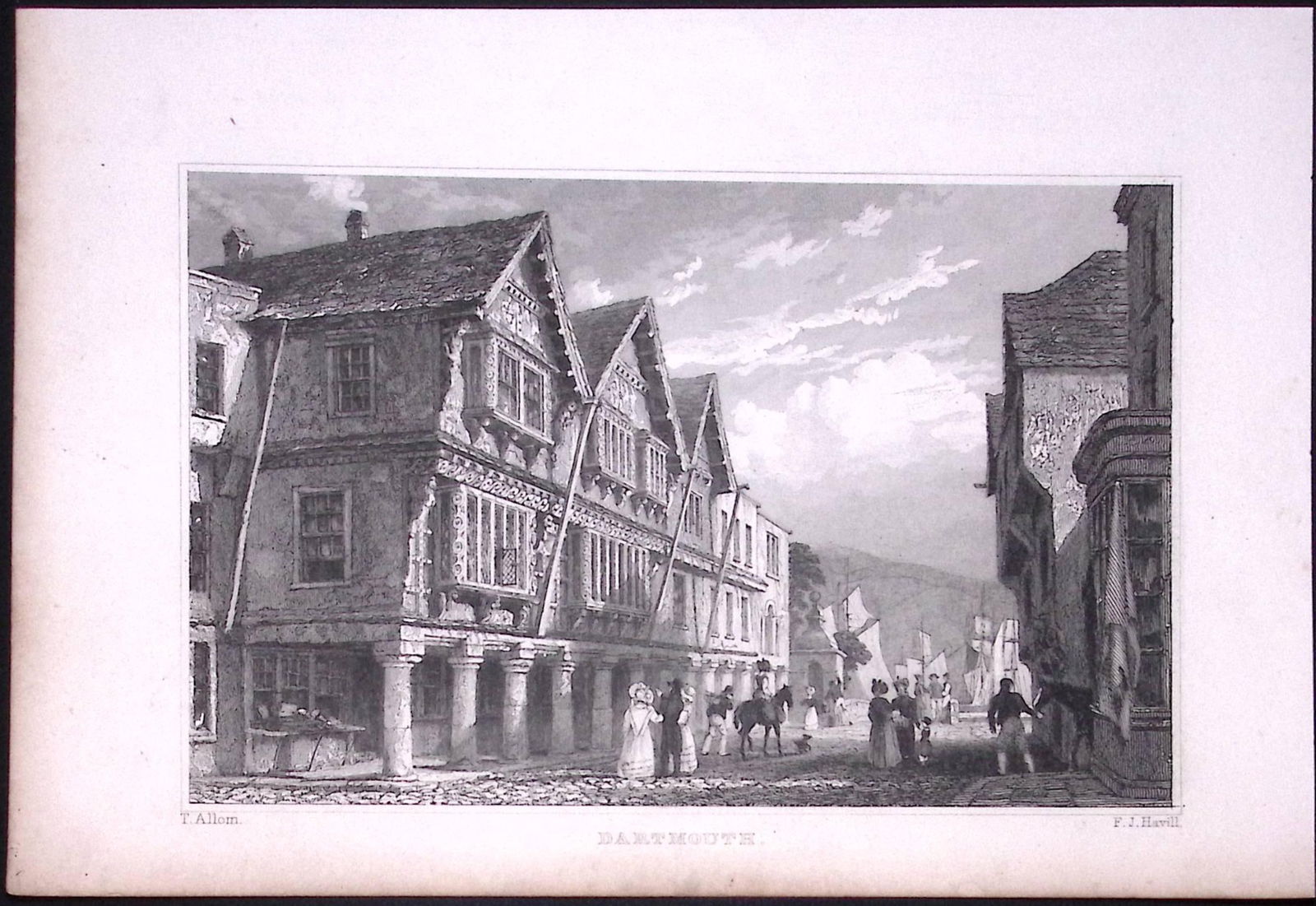 Dartmouth Castle & Harbour Devonshire Antique 193 Years-Old Steel-Engraving-5: Title: Dartmouth Castle & Harbour Devonshire Antique 193 Years-Old Steel-Engraving-5 Description: This Antique Steel Engraving Was Removed from a 193-Year-Old Edition of. Devon and Cornwall