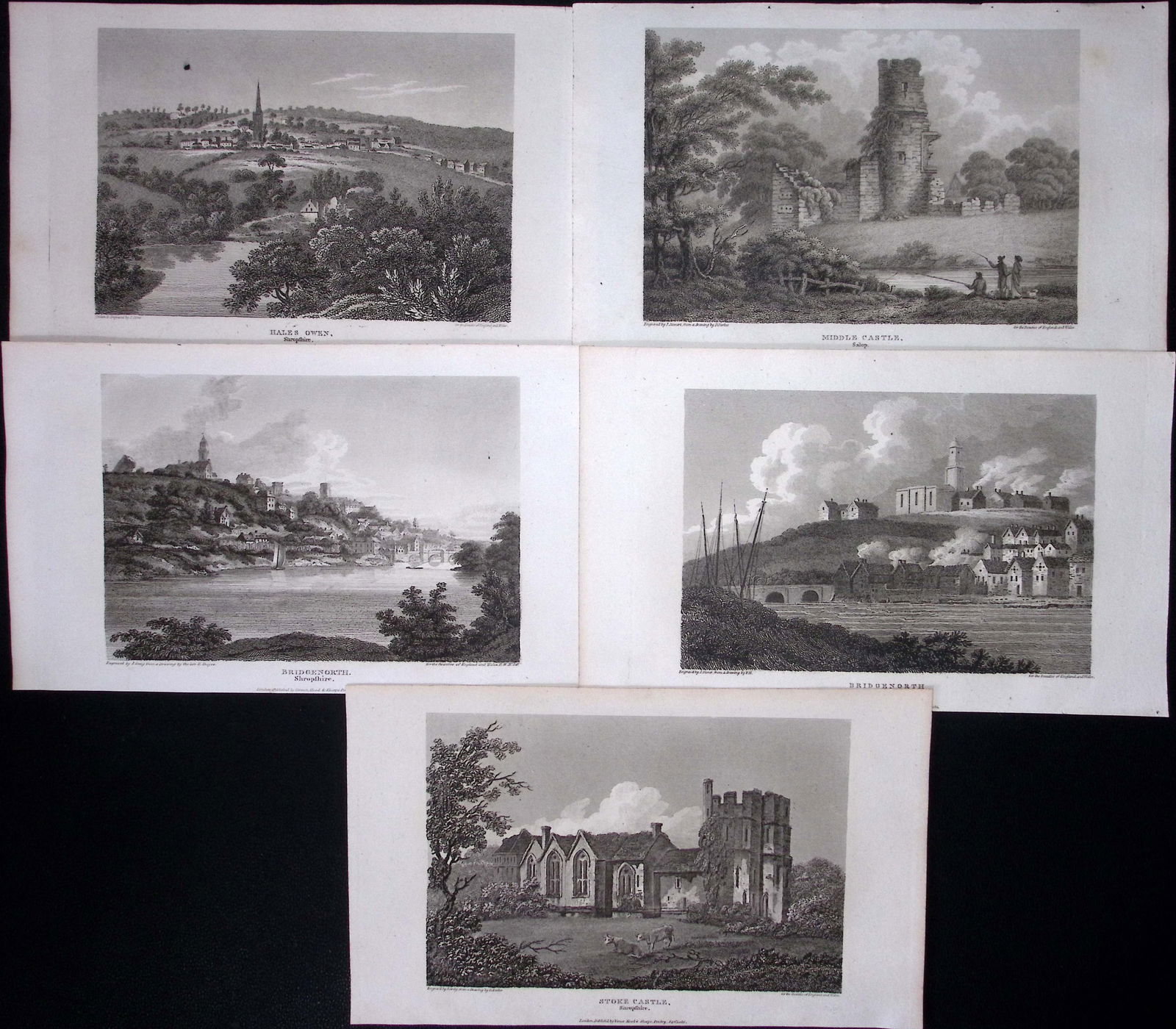 Shropshire Job-Lot Antique 213 Years-Old Georgian Steel-Engravings-4 (1 of 2)
