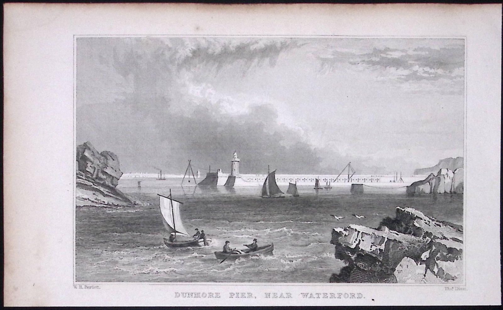 Waterford Dunmore Pier 194 Years Old Antique Steel Engraving-36 (1 of 2)