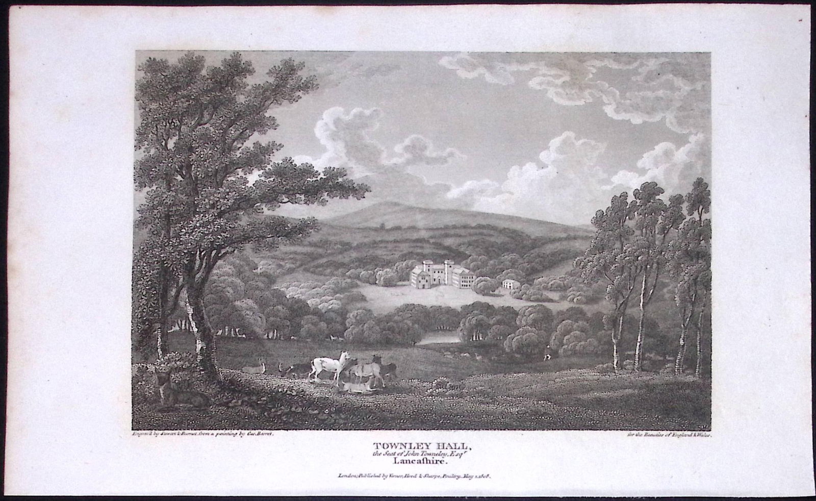 Burnley Lancashire Townley Hall Antique 218 Years-Old Steel-Engraving-7: Title: Burnley Lancashire Townley Hall Antique 218 Years-Old Steel-Engraving-7 Description: This Lancashire Georgian Antique Print Was Removed from a First Edition of. The Beauties of England