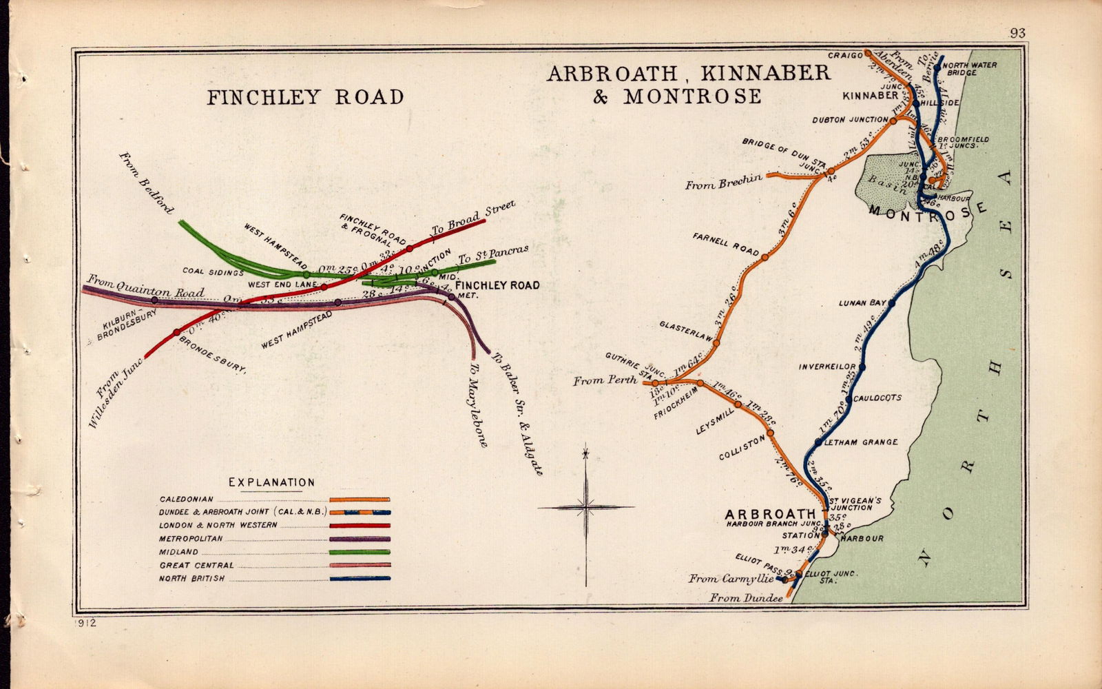 Kilburn Finchley Road West Hampstead London Antique Railway Diagram-93. (1 of 2)